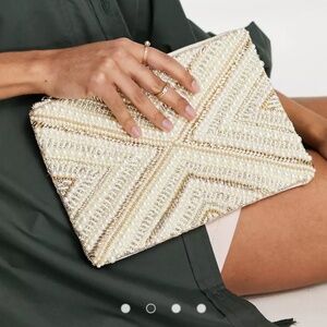 ASOS DESIGN beaded clutch bag.